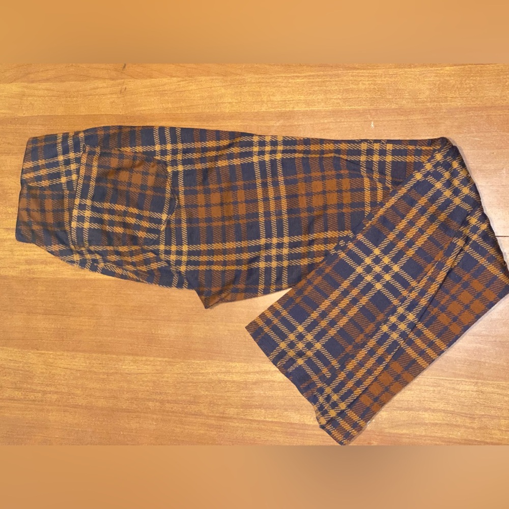 American Eagle Plaid Trousers in Blue and Brown